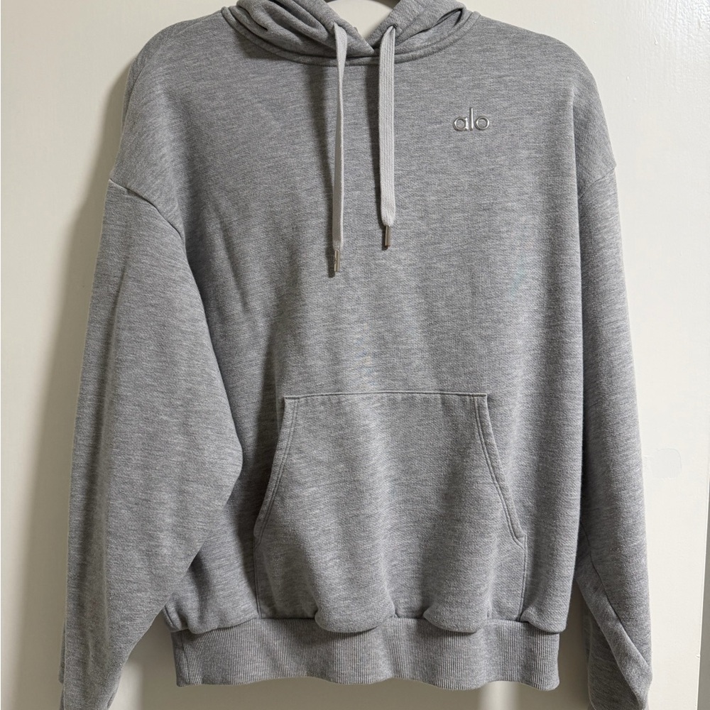 ALO Yoga Men's Heather Gray Pullover Hoodie